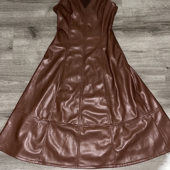 Anthropologie Paige Fiorella Faux Leather Midi Dress - Picture 10 of 12